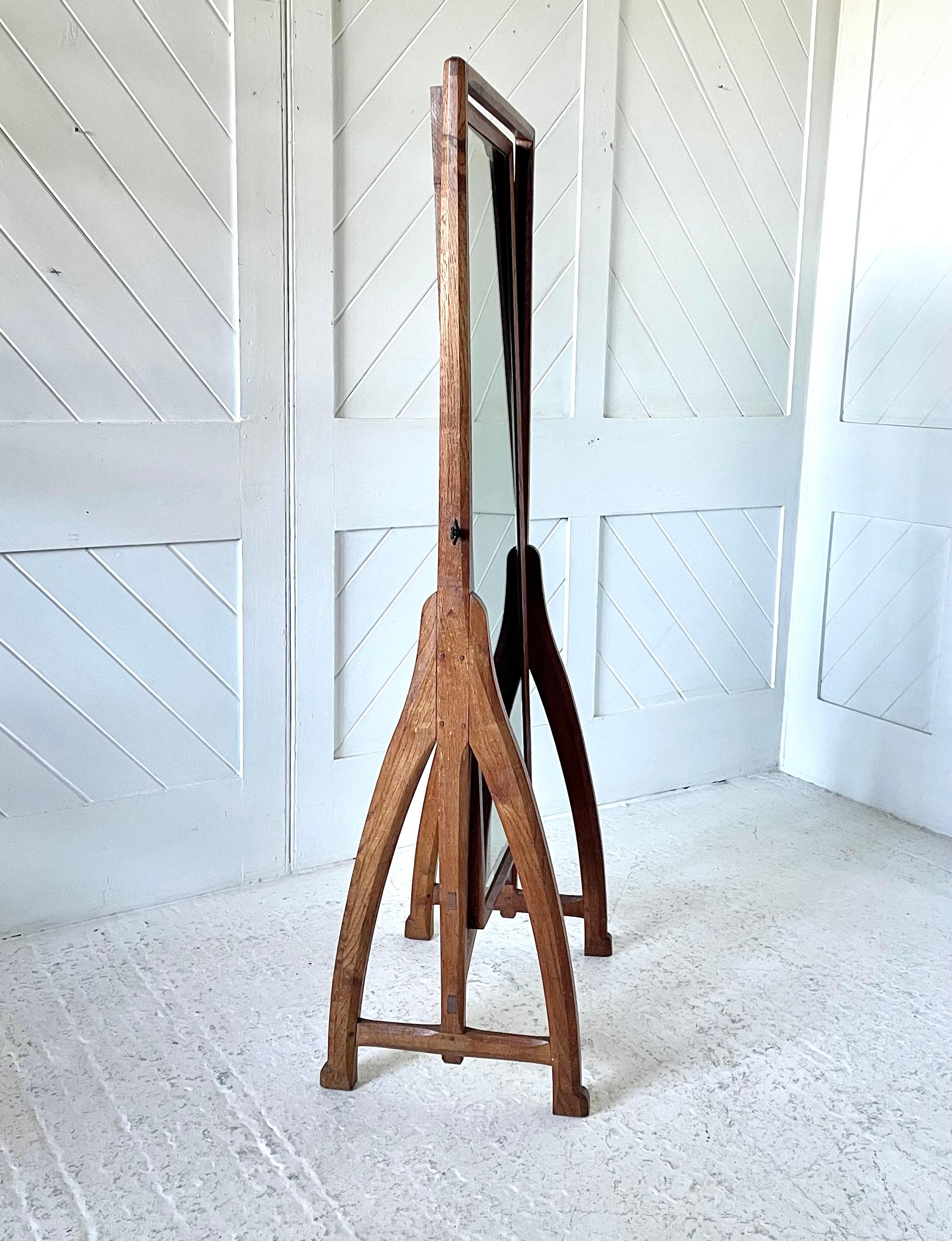 Travail du bois Miroir de cheval encadré en chêne de l'école Cotswold en vente