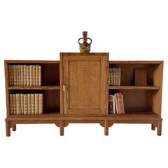 Cotswold School Oak Low Stepped Bookcase