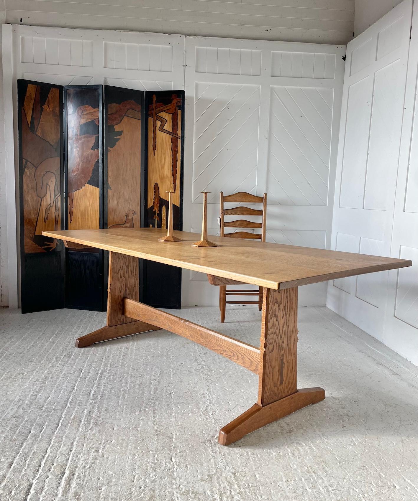 Cotswold School Oak Refectory Table Made By Fred Gardiner 4