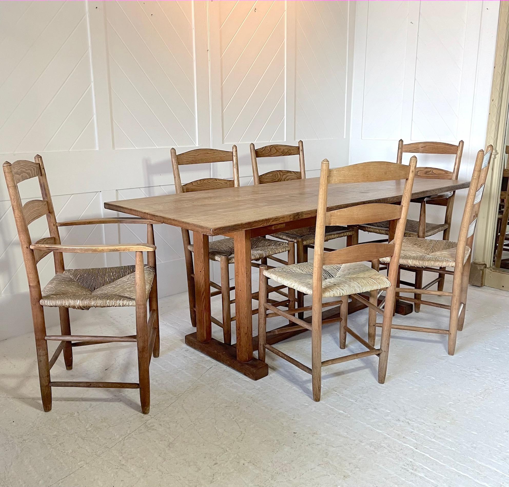 English Cotswold School Set of 6 Chairs by Ernest Gimson