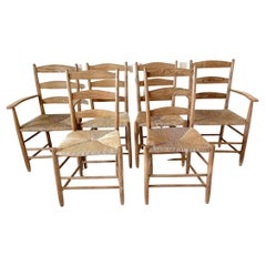 Antique Cotswold School Set of 6 Chairs by Ernest Gimson