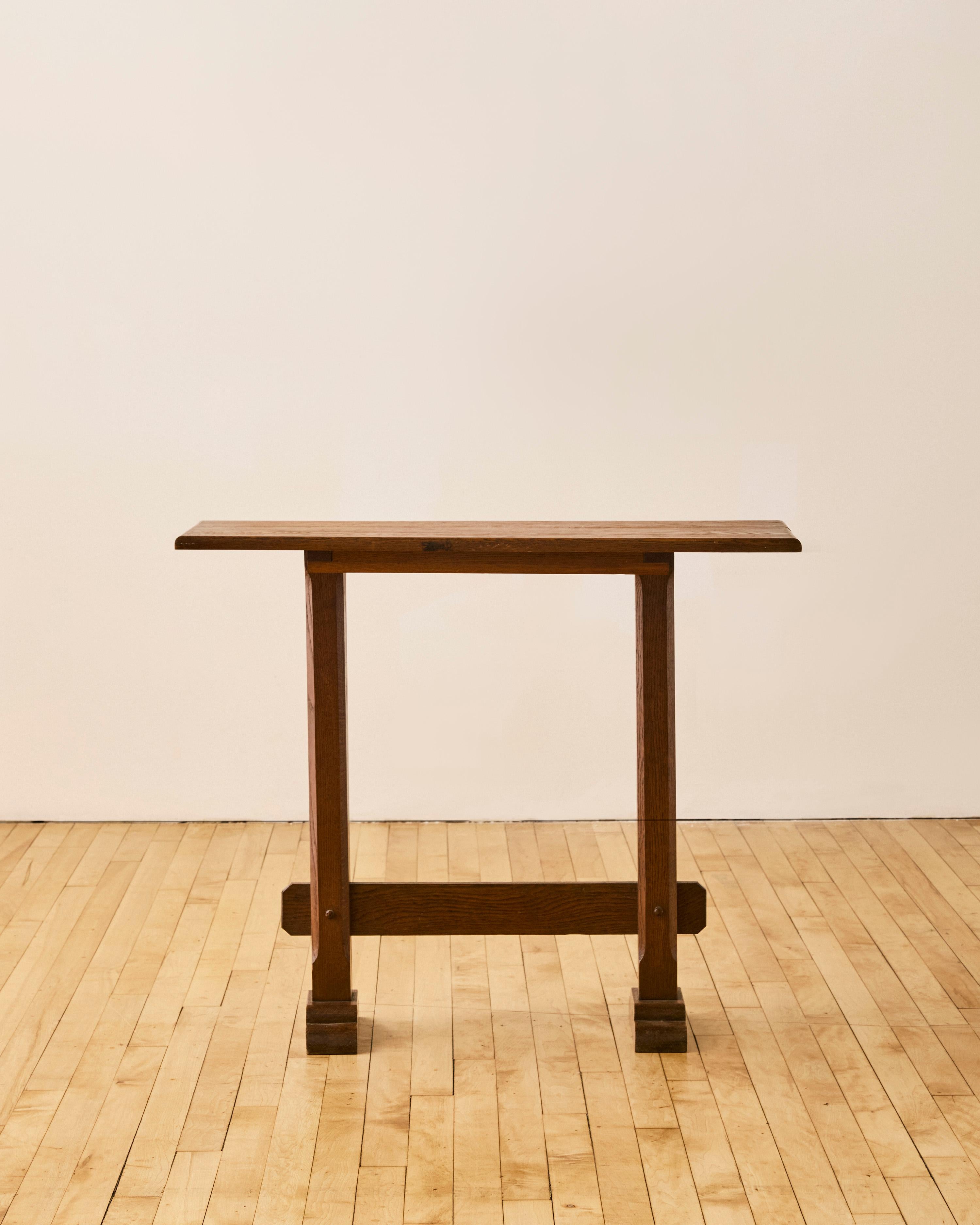 Cotswold School Writing Table C. 1930's. Can also be used as a side table, pedestal, or console.