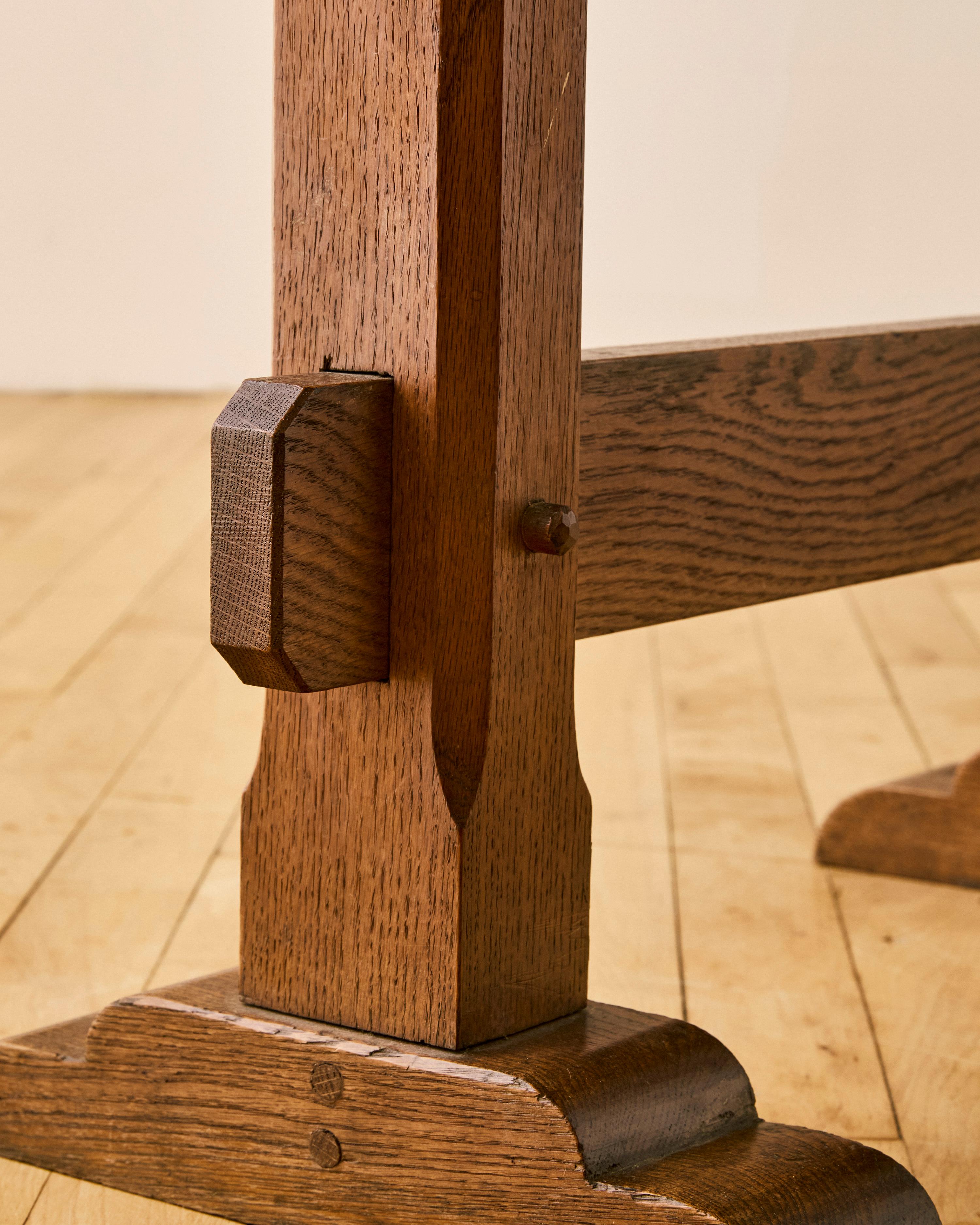 Oak Cotswold School Writing Table c. 1930's For Sale