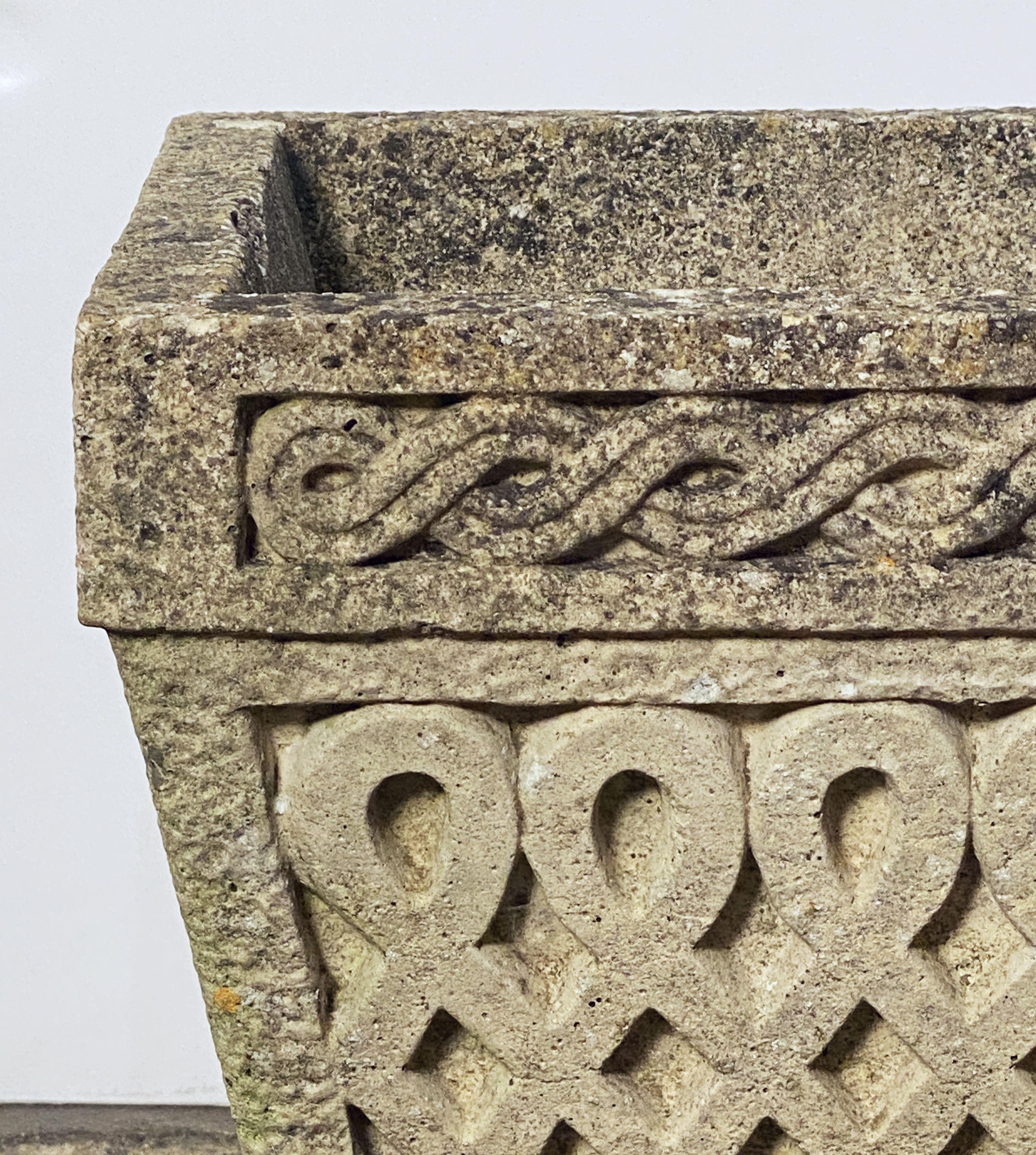 Cotswold Studio Celtic Knot Garden Stone Square Planters or Pots from England 4