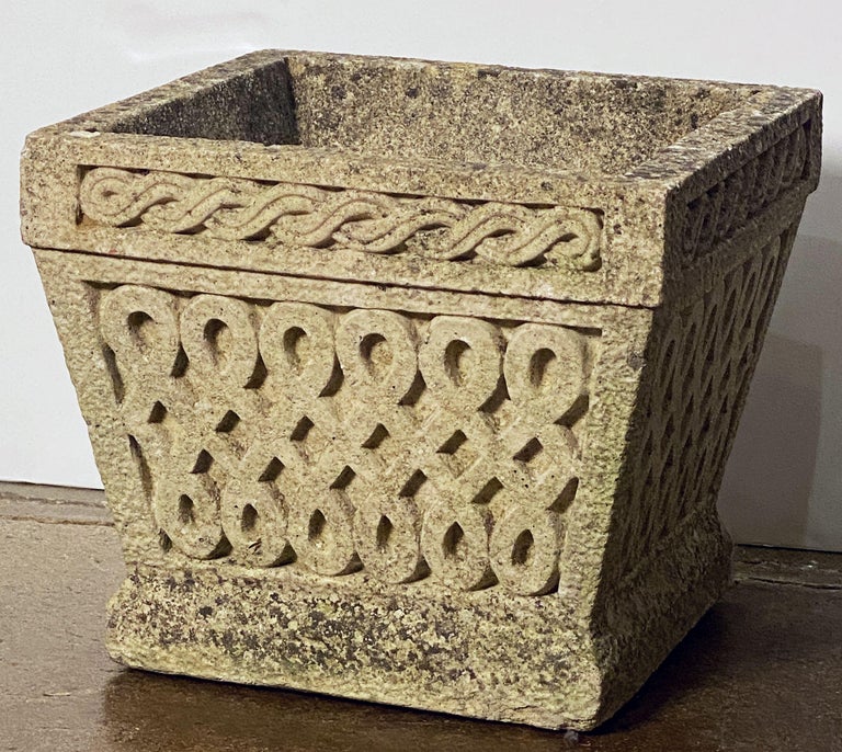 Cotswold Studio Celtic Knot Garden Stone Square Planters or Pots from