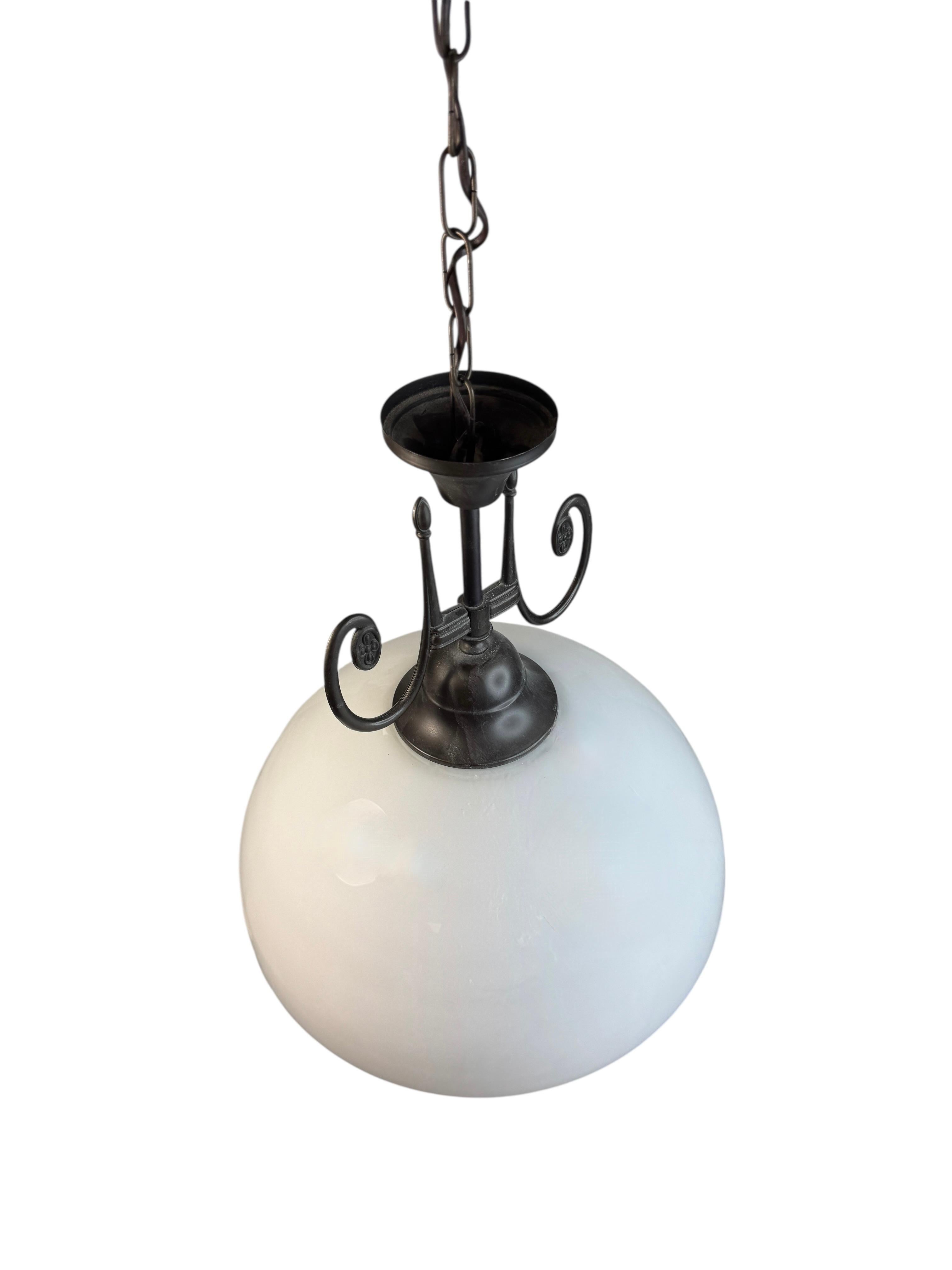 Cottage Style Milchglas Bauernhaus Küche Pendelleuchte Massive Leuchten Deutsch im Angebot 3