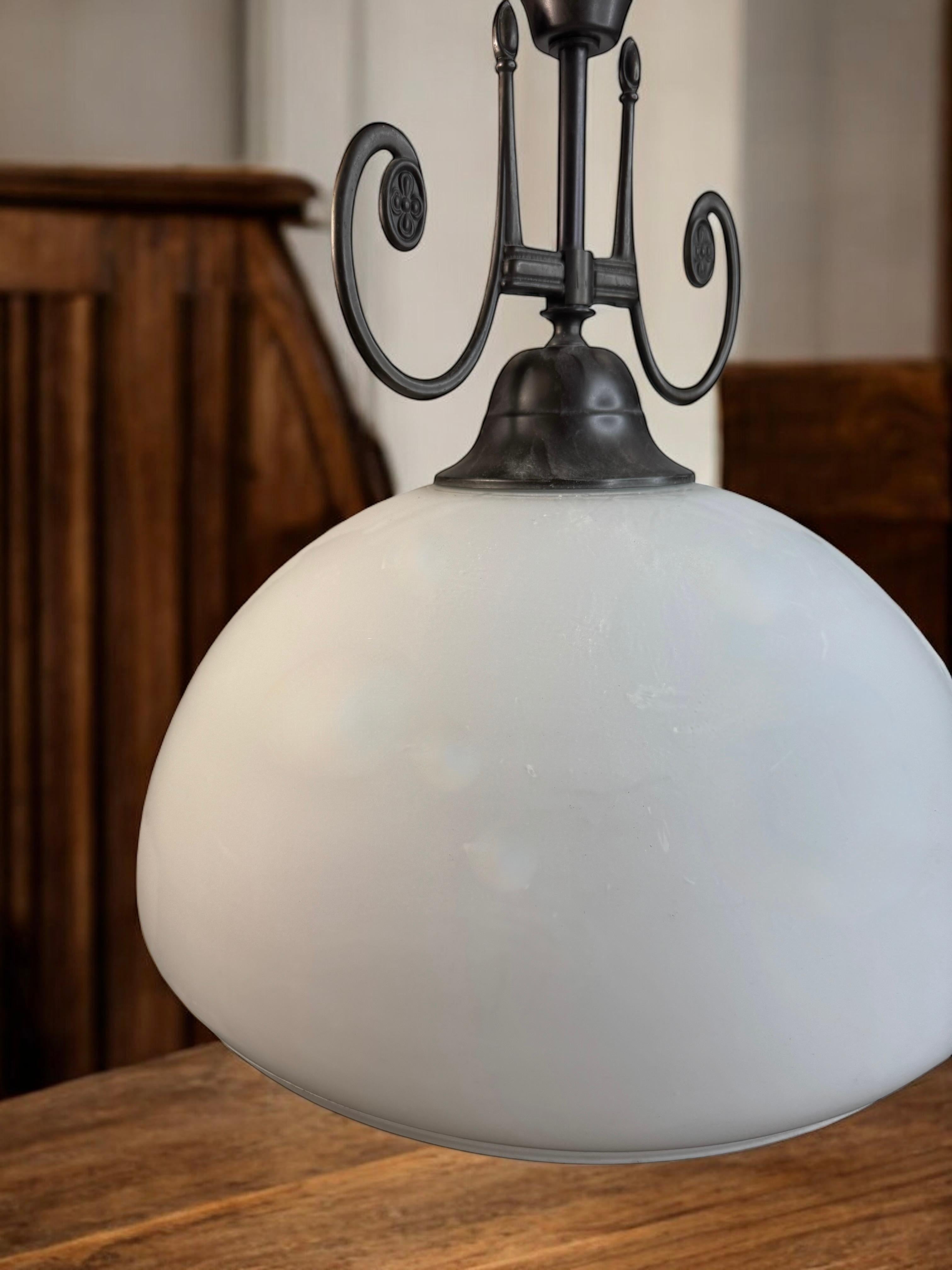 Cottage Style Milchglas Bauernhaus Küche Pendelleuchte Massive Leuchten Deutsch im Angebot 5
