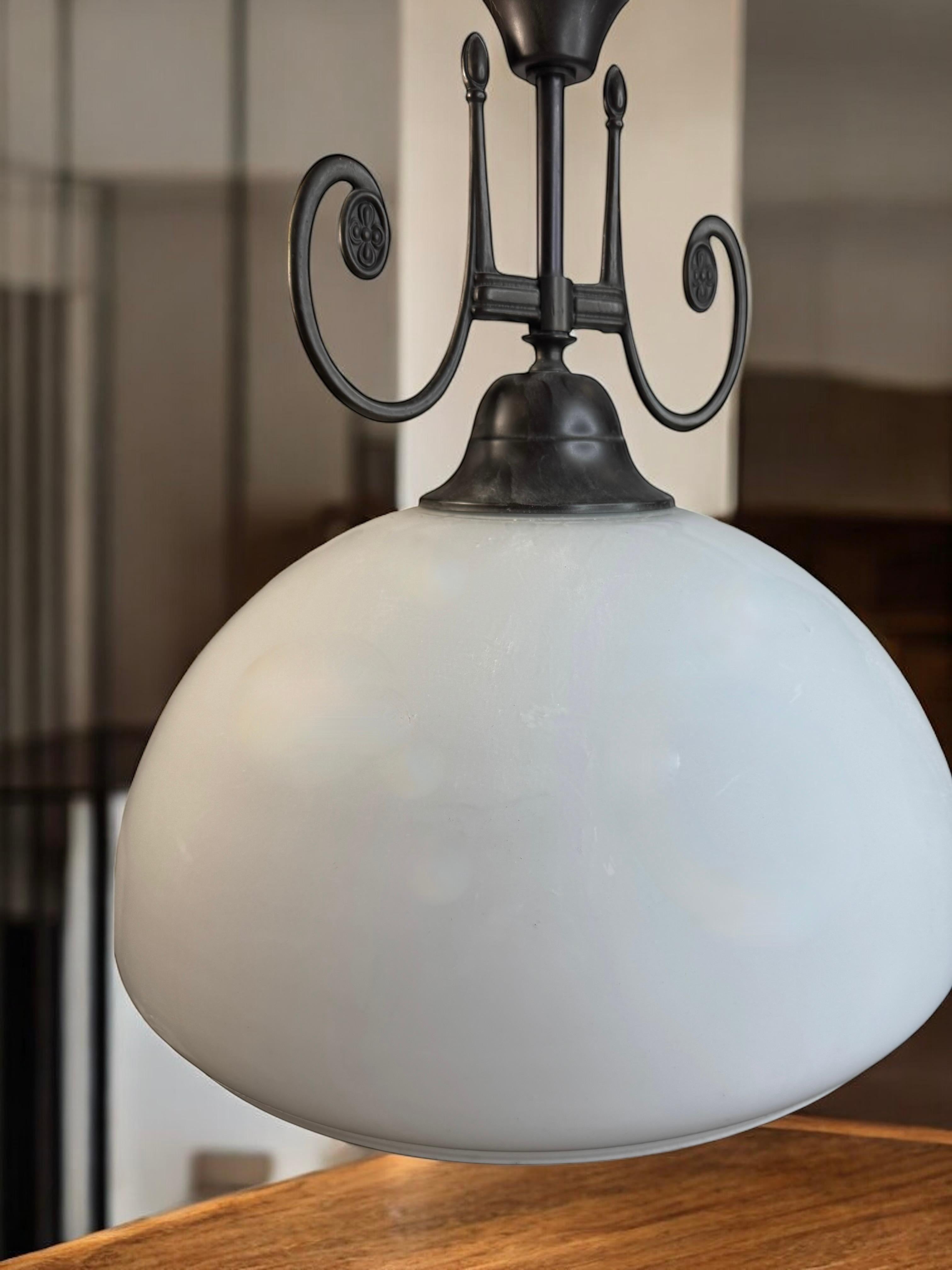 Cottage Style Milchglas Bauernhaus Küche Pendelleuchte Massive Leuchten Deutsch im Angebot 9