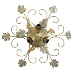 Cottage Style Shabby Chic Florence Grape & Leaf Flush Mount Light Kolarz Austria