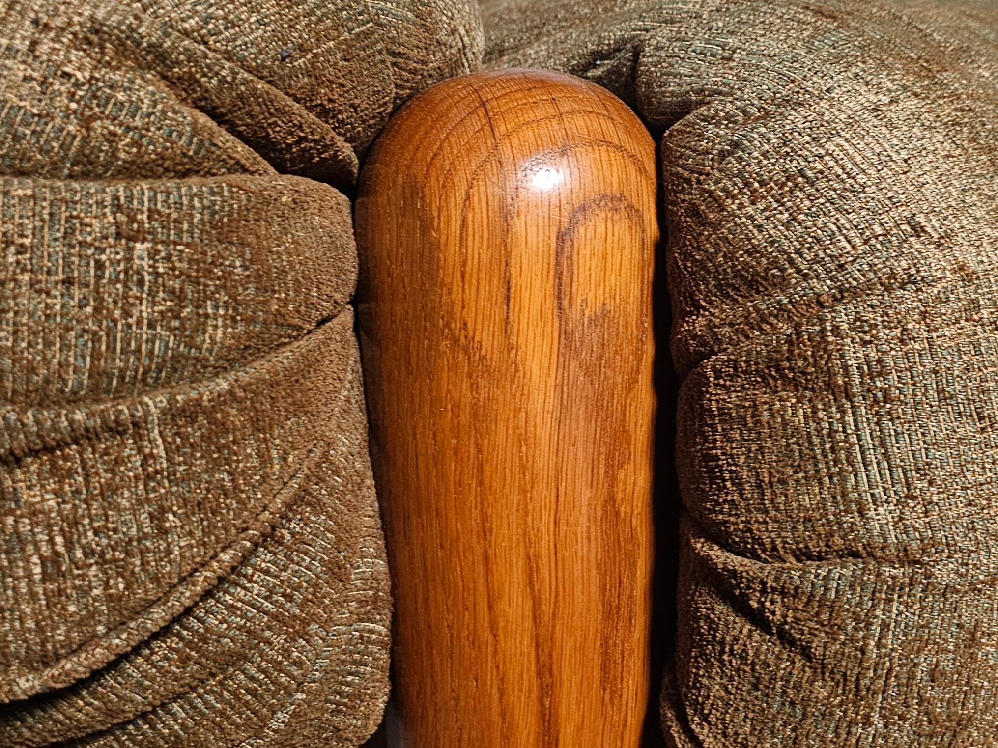 Loungesessel im Landhausstil xxl aus Eiche und Stoff, Deutschland, 1970er Jahre im Angebot 4