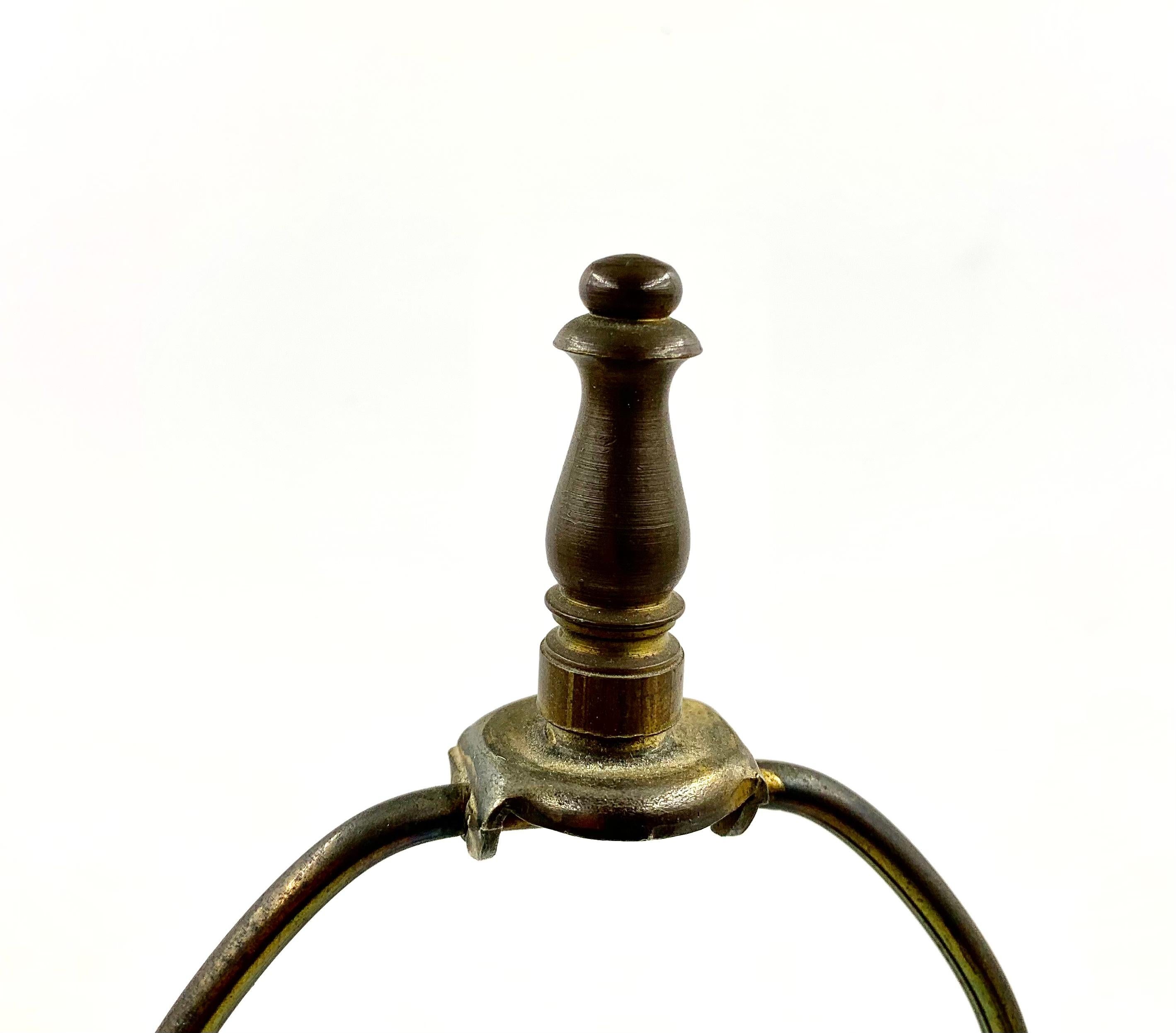 Cottagecore 19th Century Antique Hand Blown Glass Table Lamp, circa 1840 2