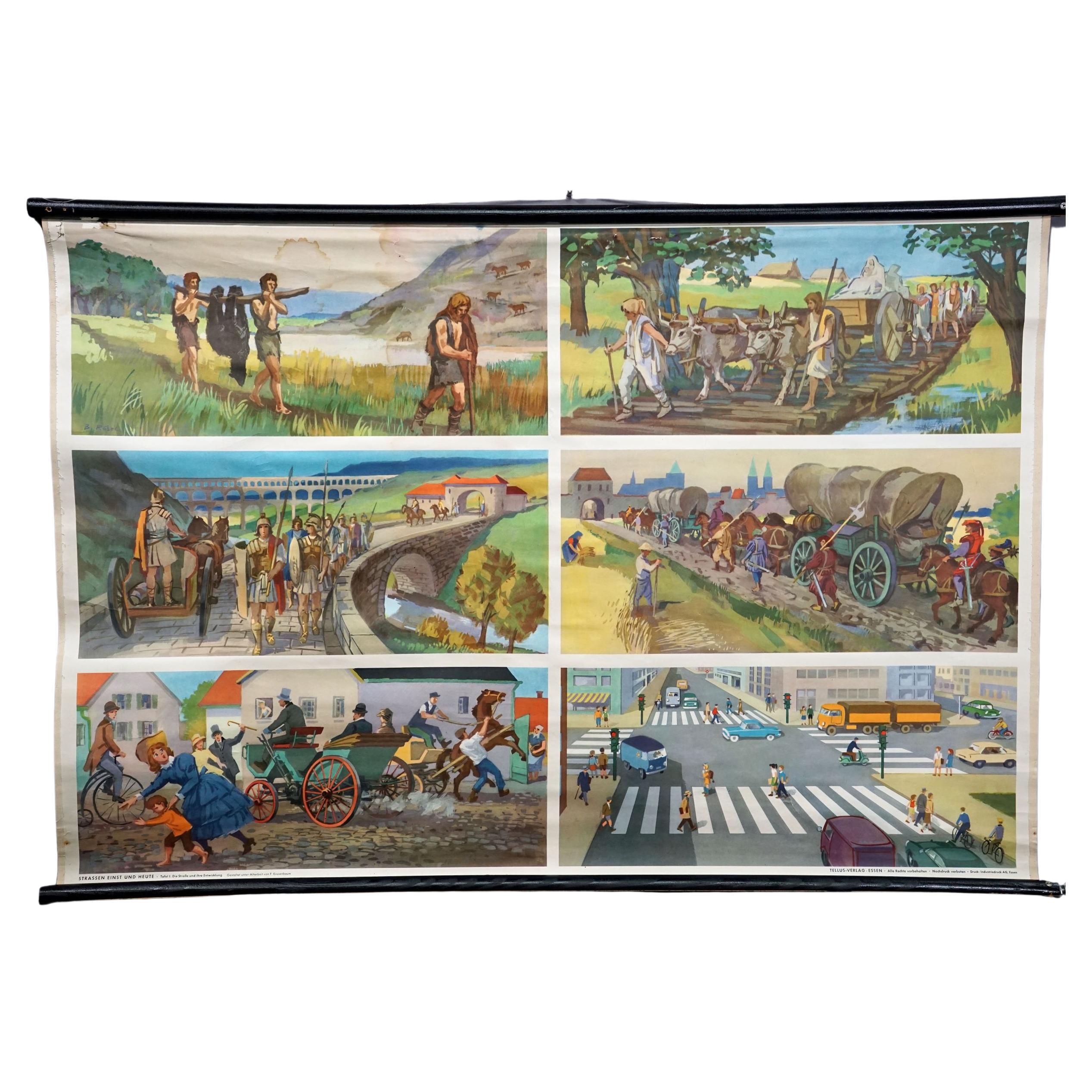 Cottagecore Mural Rollable Wall Chart Streets Once and Today