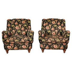 Cottagecore Style Pair Floral Lounge Chairs Sam Moore Furniture Division Hooker
