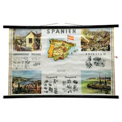 Cottagecore Wall Chart Spain Landscape Culture Souvenir Rollable Map Poster