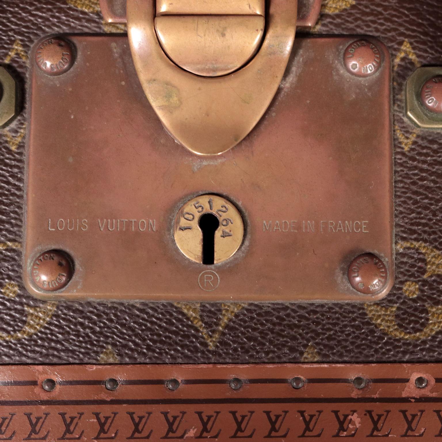 Mid-Century Modern Cotteville 40 Case Louis Vuitton Leather Brass Canvas, 1970s
