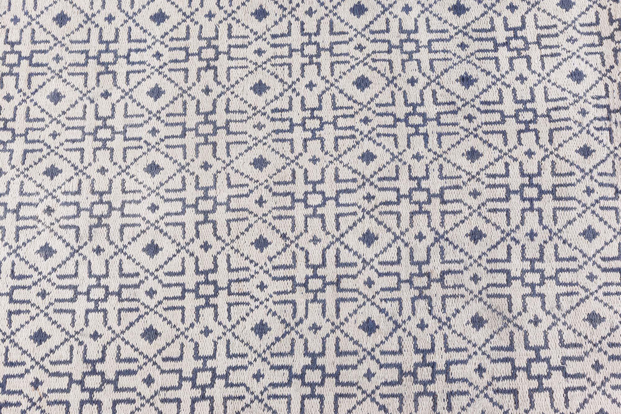 Indiano Doris Leslie Blau Runner in cotone Agra (taglia adeguata) in vendita