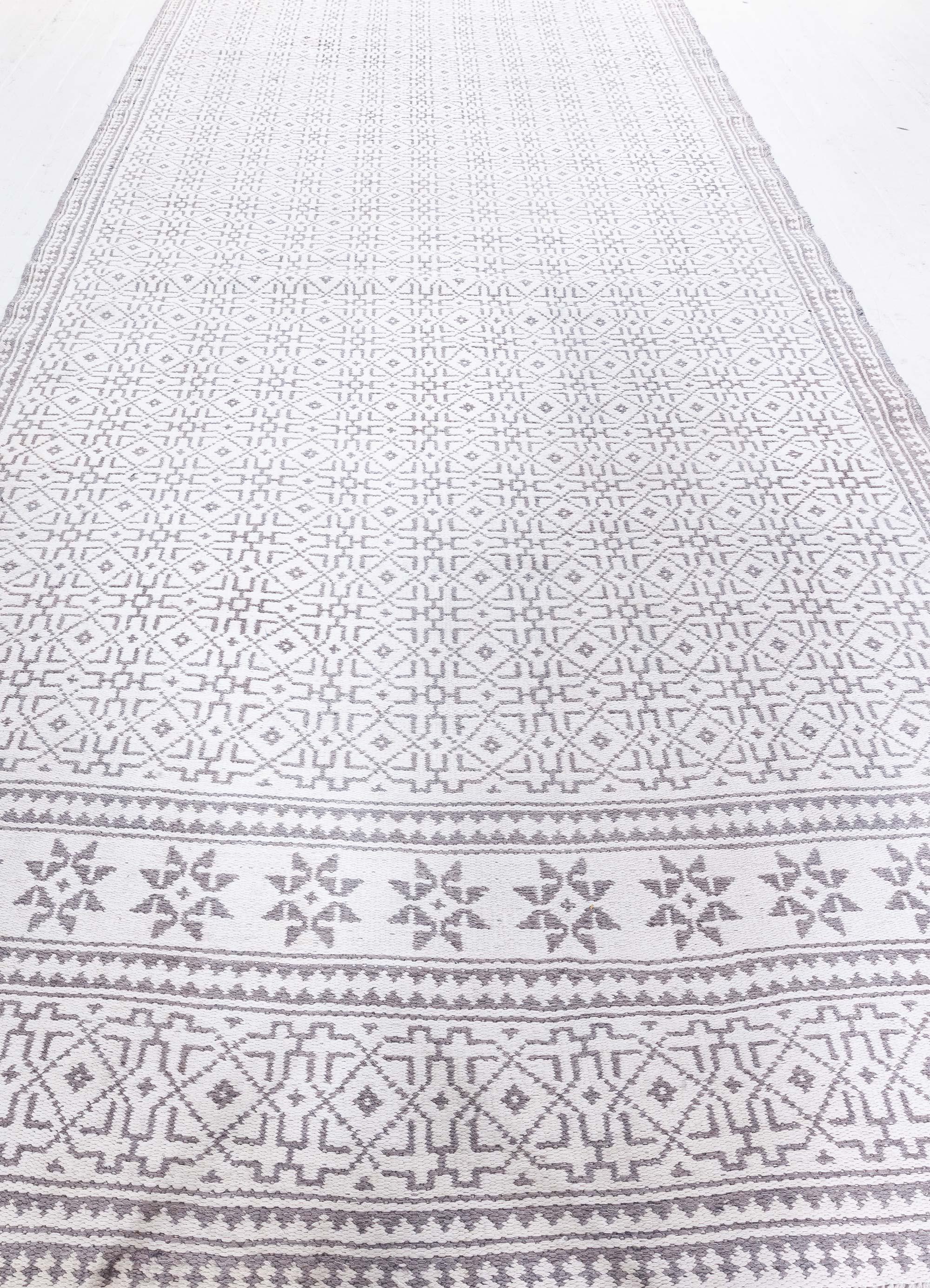 Hand-Woven Cotton Agra Runner (Size Adjusted) For Sale