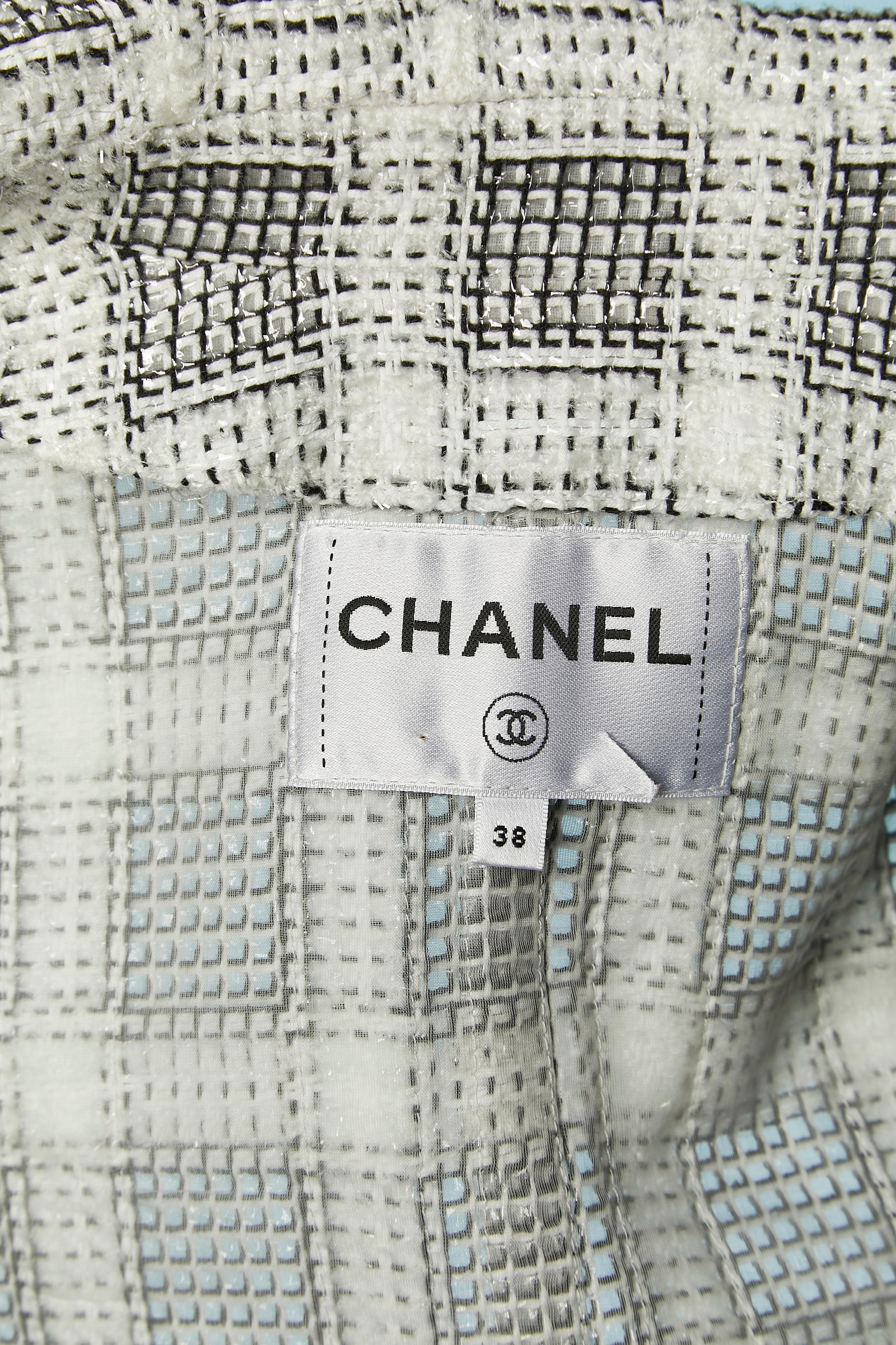 Giacca doppiopetto in cotone e nylon tweed Chanel Circa 2022 in vendita 6