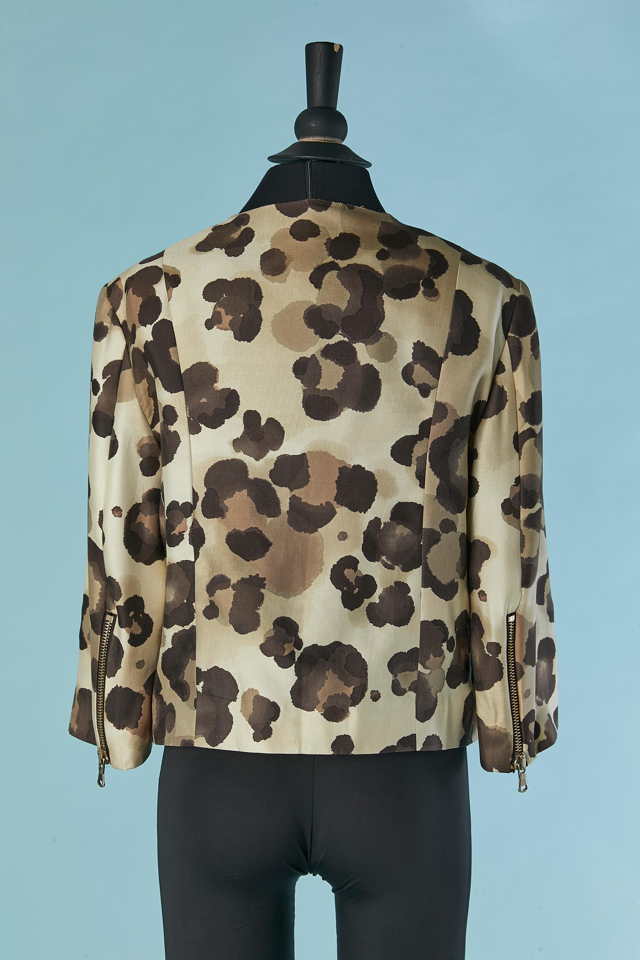 De las mujeres Chaqueta de algodón y seda con estampado de leopardo MOSCHINO CHEAP & CHIC en venta