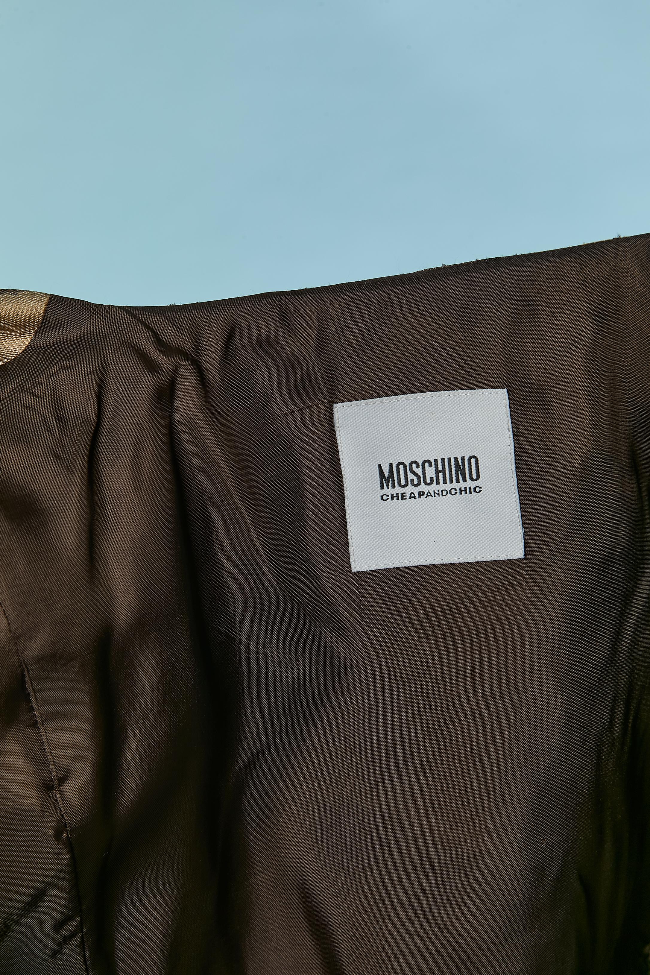 Chaqueta de algodón y seda con estampado de leopardo MOSCHINO CHEAP & CHIC en venta 2