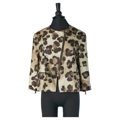 Chaqueta de algodón y seda con estampado de leopardo MOSCHINO CHEAP & CHIC