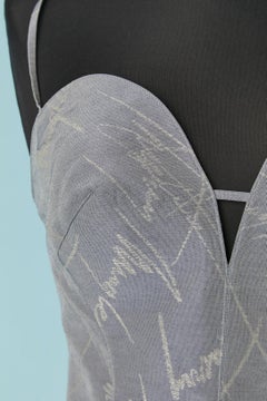 Cotton and silk summer dress with branded fabric Thierry Mugler