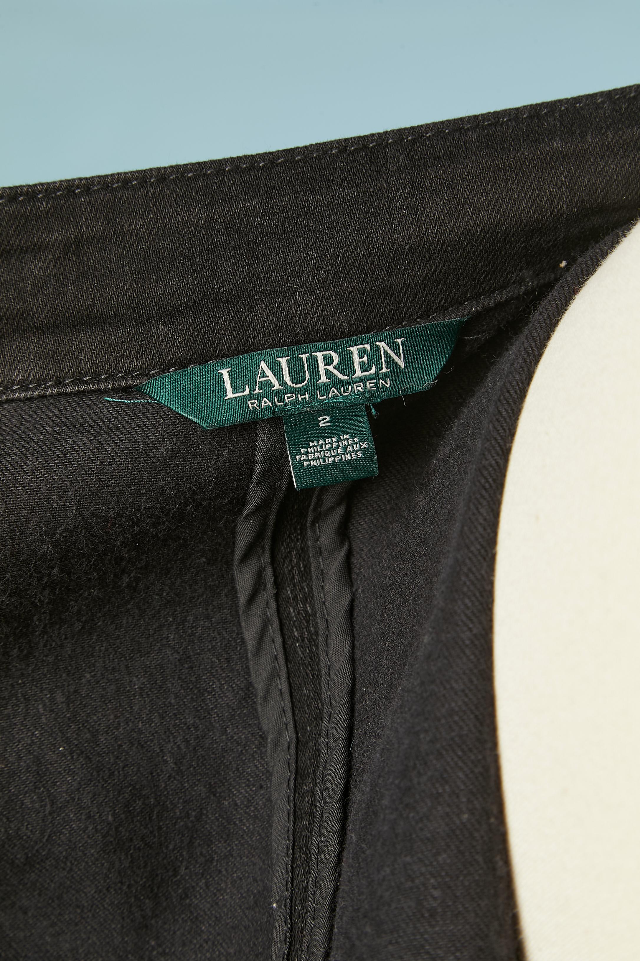 Cotton and velvet edge to edge officer jacket Lauren by Ralph Lauren  For Sale 2