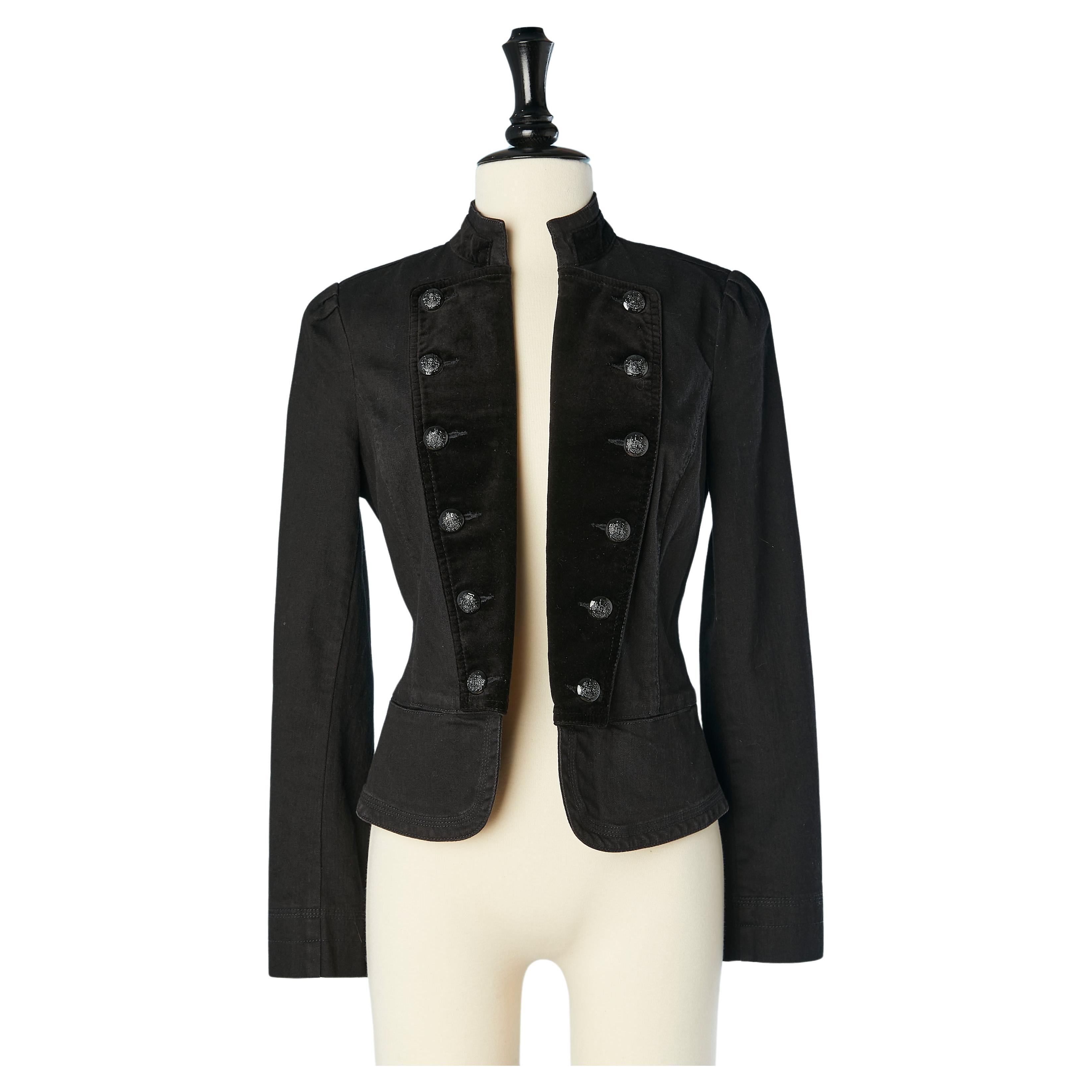 Cotton and velvet edge to edge officer jacket Lauren by Ralph Lauren  For Sale