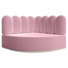 Cotton Candy Corner Kids Sofa in Velvet and Brass by Circu Magical Furniture