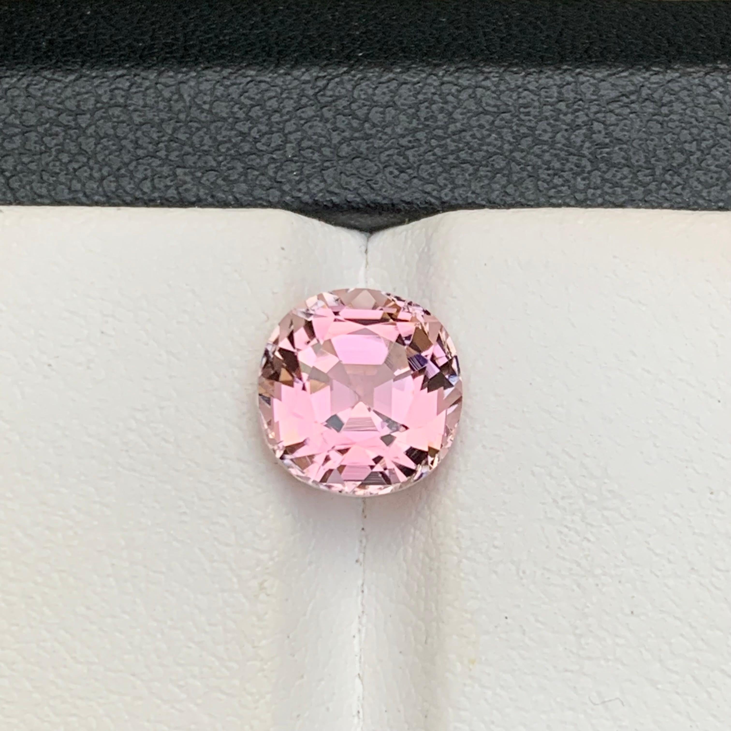 Cotton Candy Pink Natural Tourmaline Ring Loose Gemstone 3 Ct Round Cushion Cut For Sale 6
