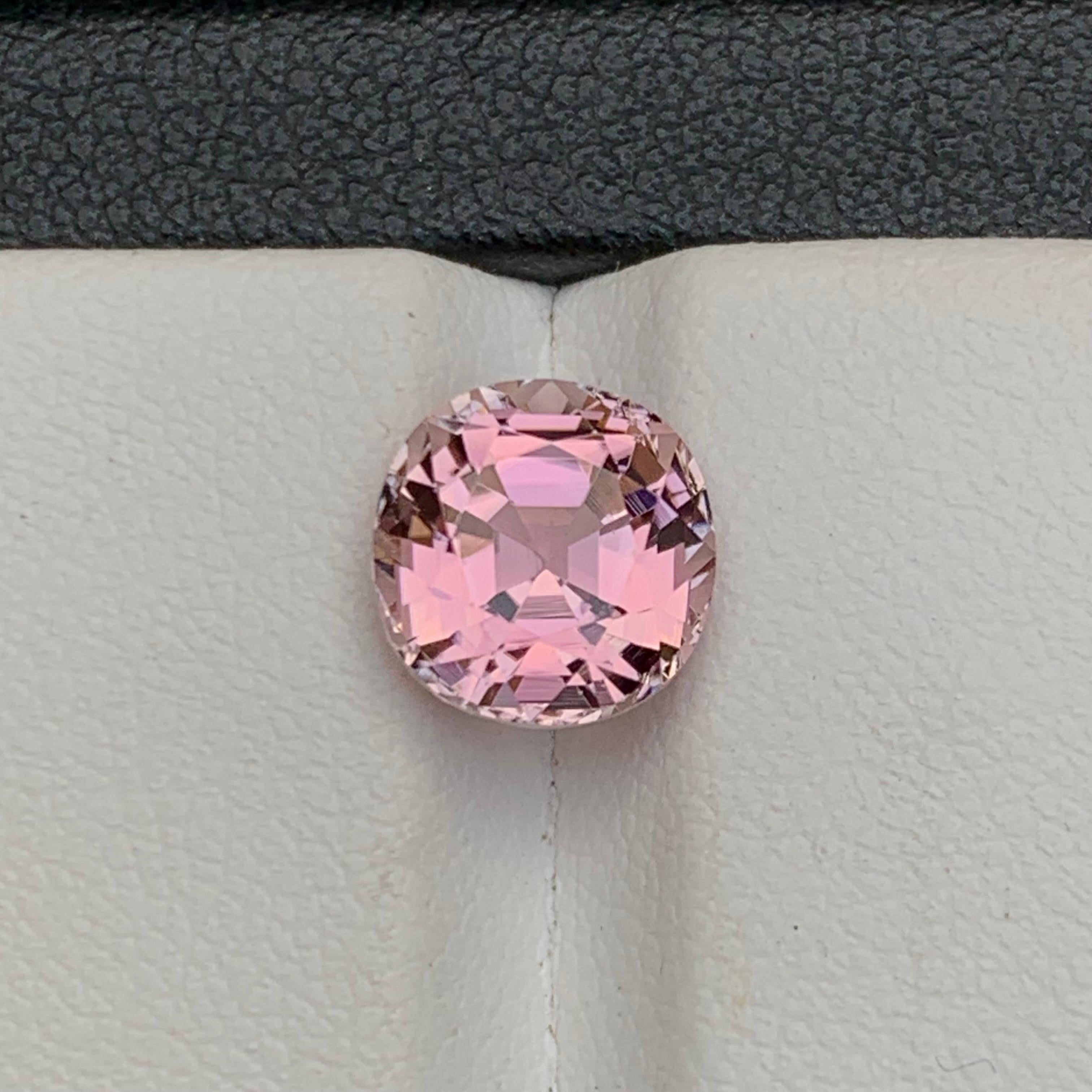 Round Cut Cotton Candy Pink Natural Tourmaline Ring Loose Gemstone 3 Ct Round Cushion Cut For Sale