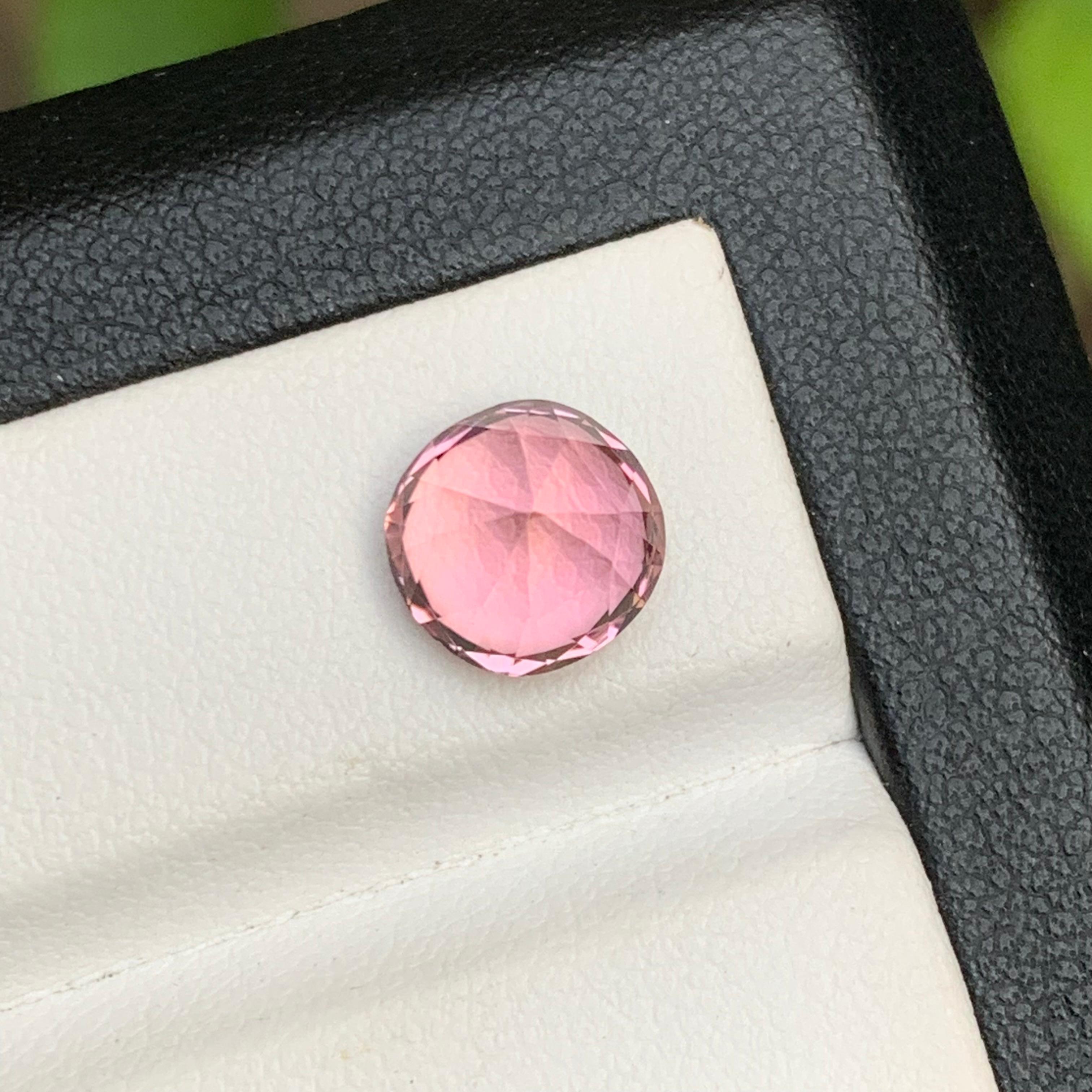 Cotton Candy Pink Natural Tourmaline Ring Loose Gemstone 3 Ct Round Cushion Cut In New Condition For Sale In Peshawar, PK