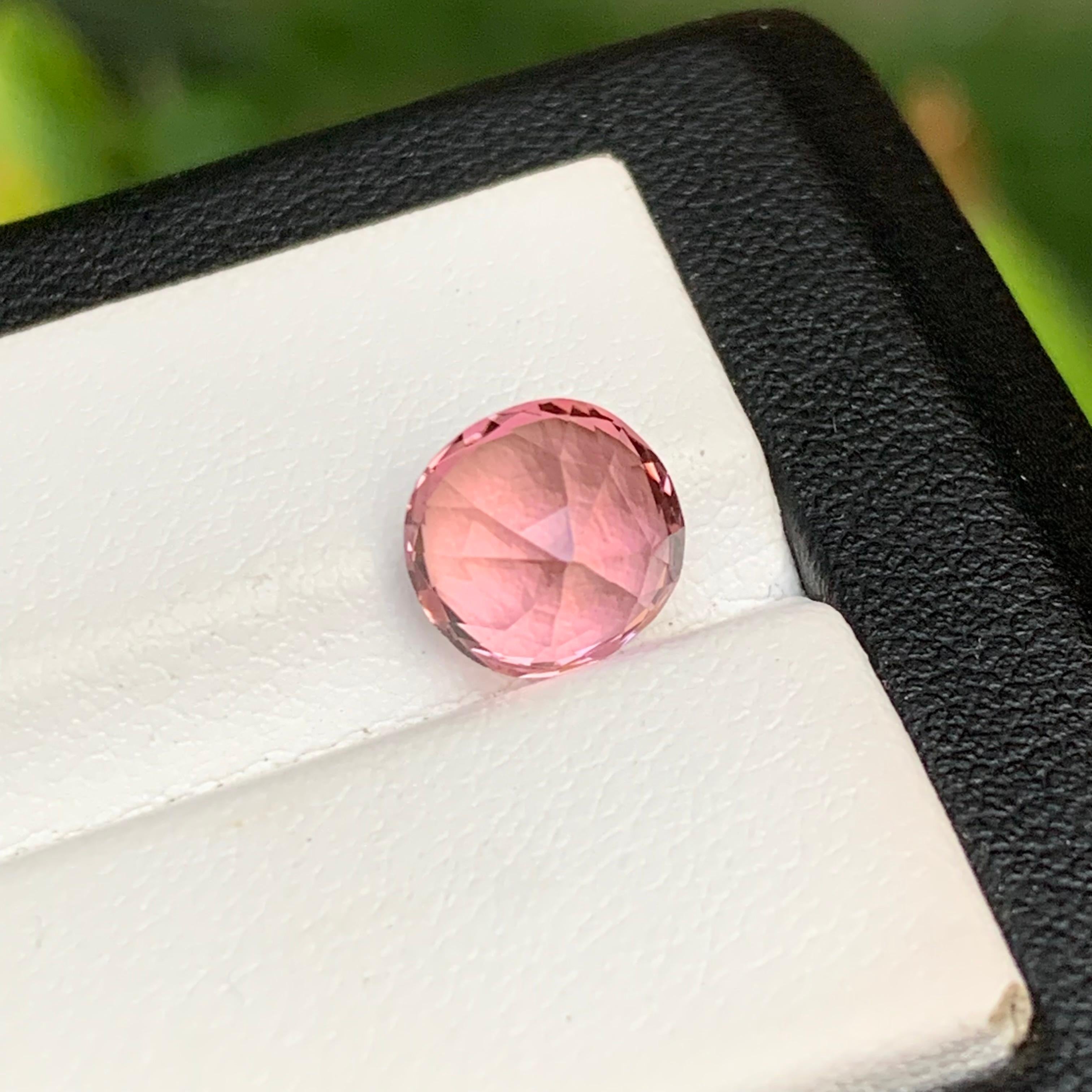 Women's or Men's Cotton Candy Pink Natural Tourmaline Ring Loose Gemstone 3 Ct Round Cushion Cut For Sale