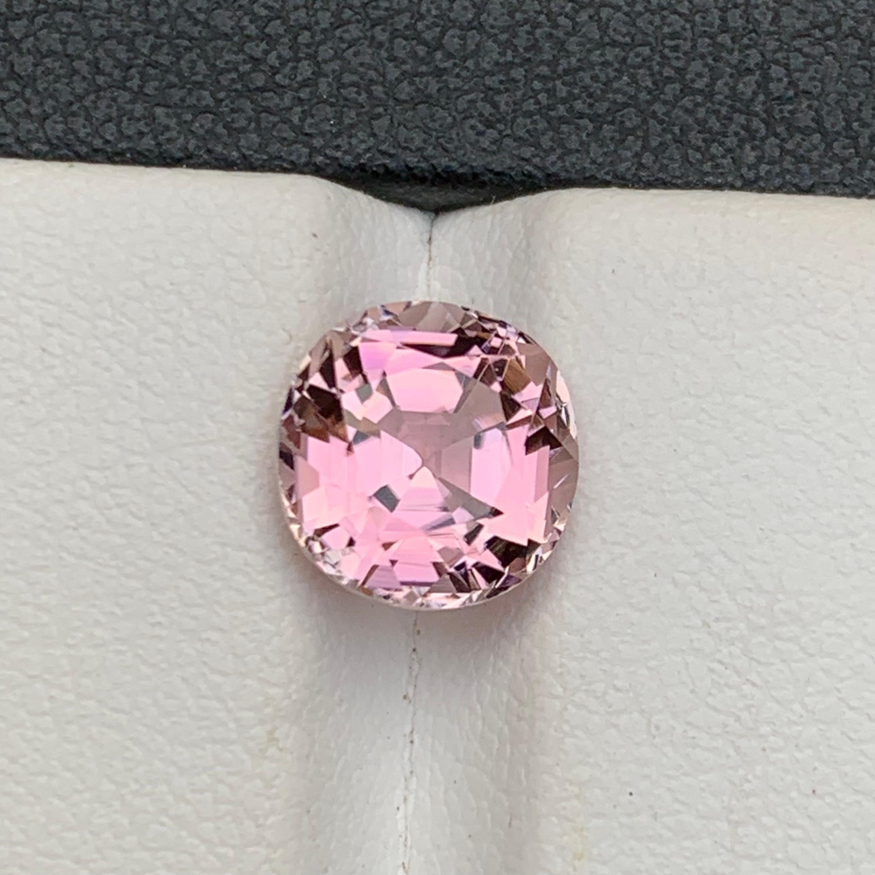 Cotton Candy Pink Natural Tourmaline Ring Loose Gemstone 3 Ct Round Cushion Cut For Sale 1