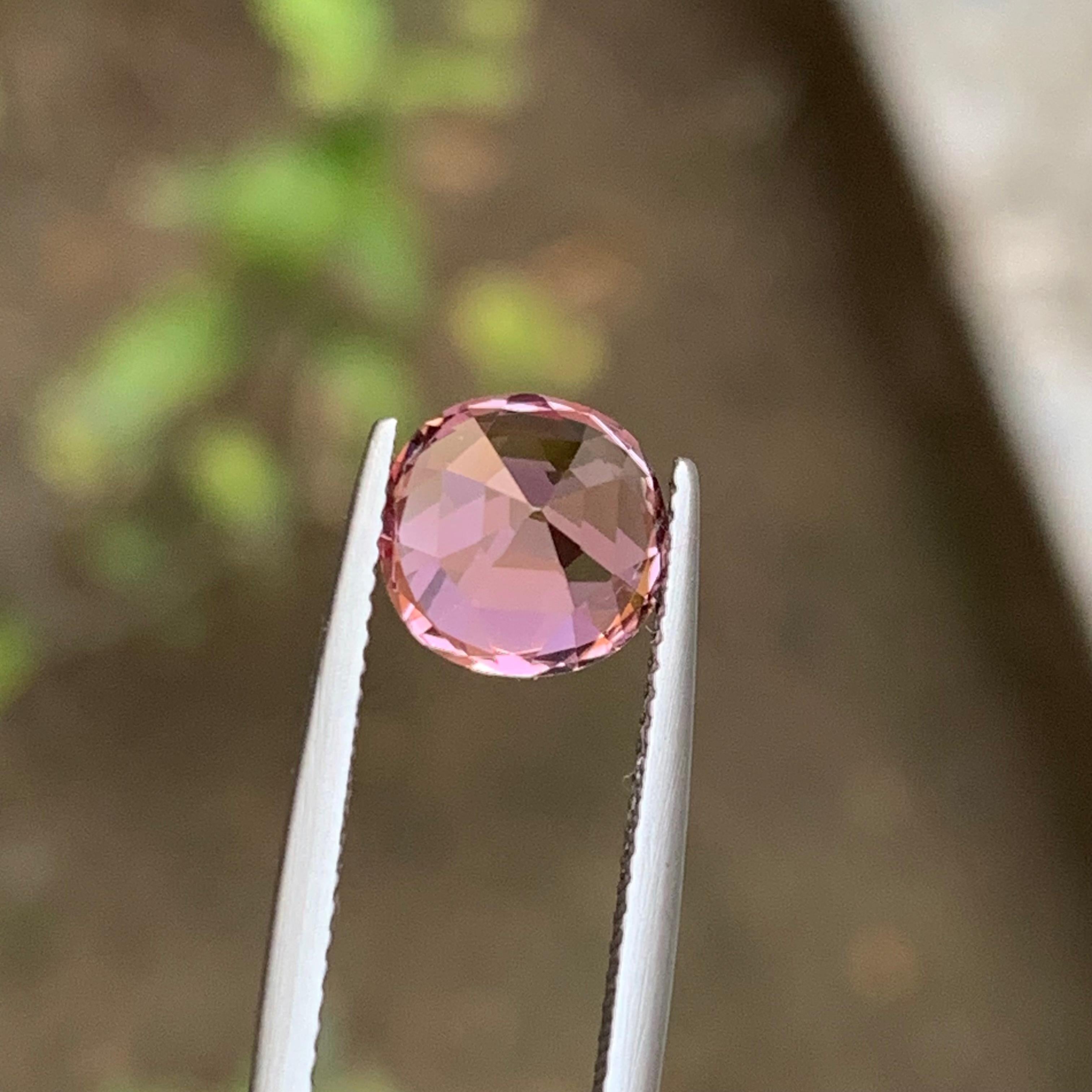 Cotton Candy Pink Natural Tourmaline Ring Loose Gemstone 3 Ct Round Cushion Cut For Sale 3