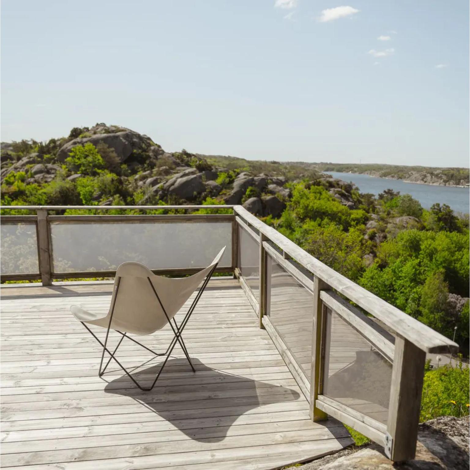 Other Cotton Canvas Mariposa Lounge Chair by Cuero Design For Sale