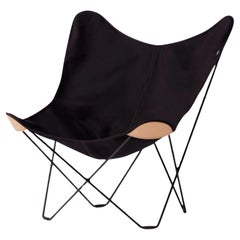 Cotton Canvas Mariposa Lounge Chair With Leather Corners by Cuero Design