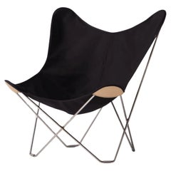 Cotton Canvas Mariposa Lounge Chair With Leather Corners by Cuero Design