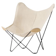 Cotton Canvas Mariposa Lounge Chair With Leather Corners by Cuero Design