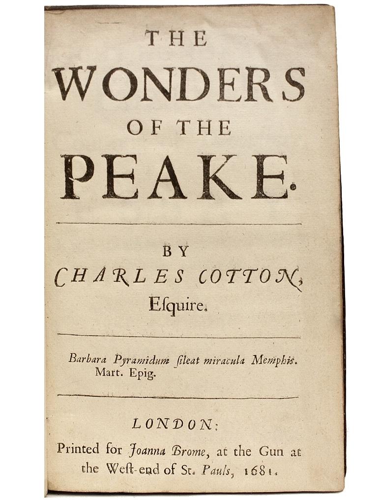COTTON, Charles, The Wonders of The Peake, 1681, FIRST EDITION In Good Condition For Sale In Hillsborough, NJ