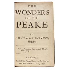 COTTON, Charles, « The Wonders of The Peake », 1681, Première Édition