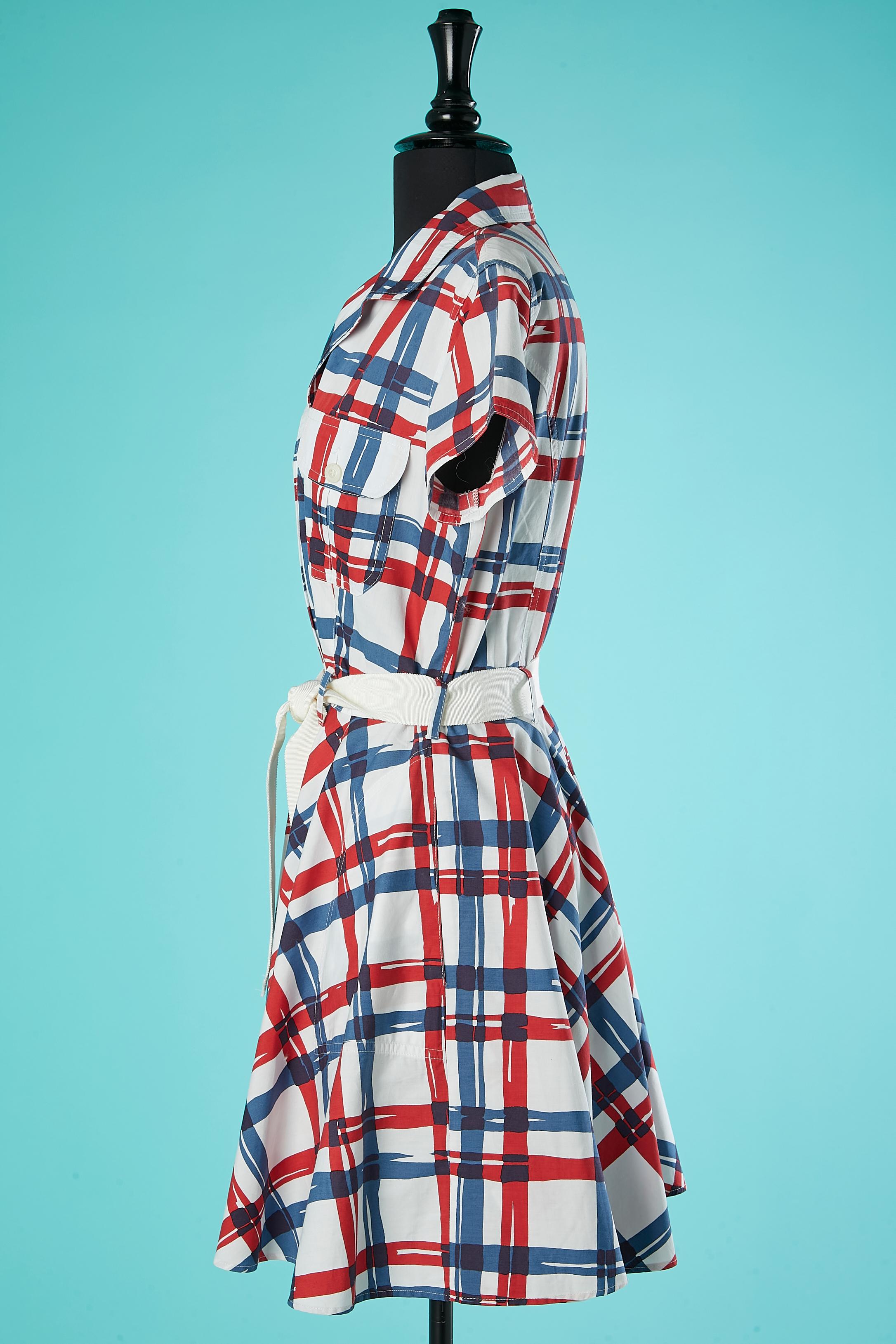 Women's Cotton chemise dress with check pattern MOSCHINO JEANS For Sale