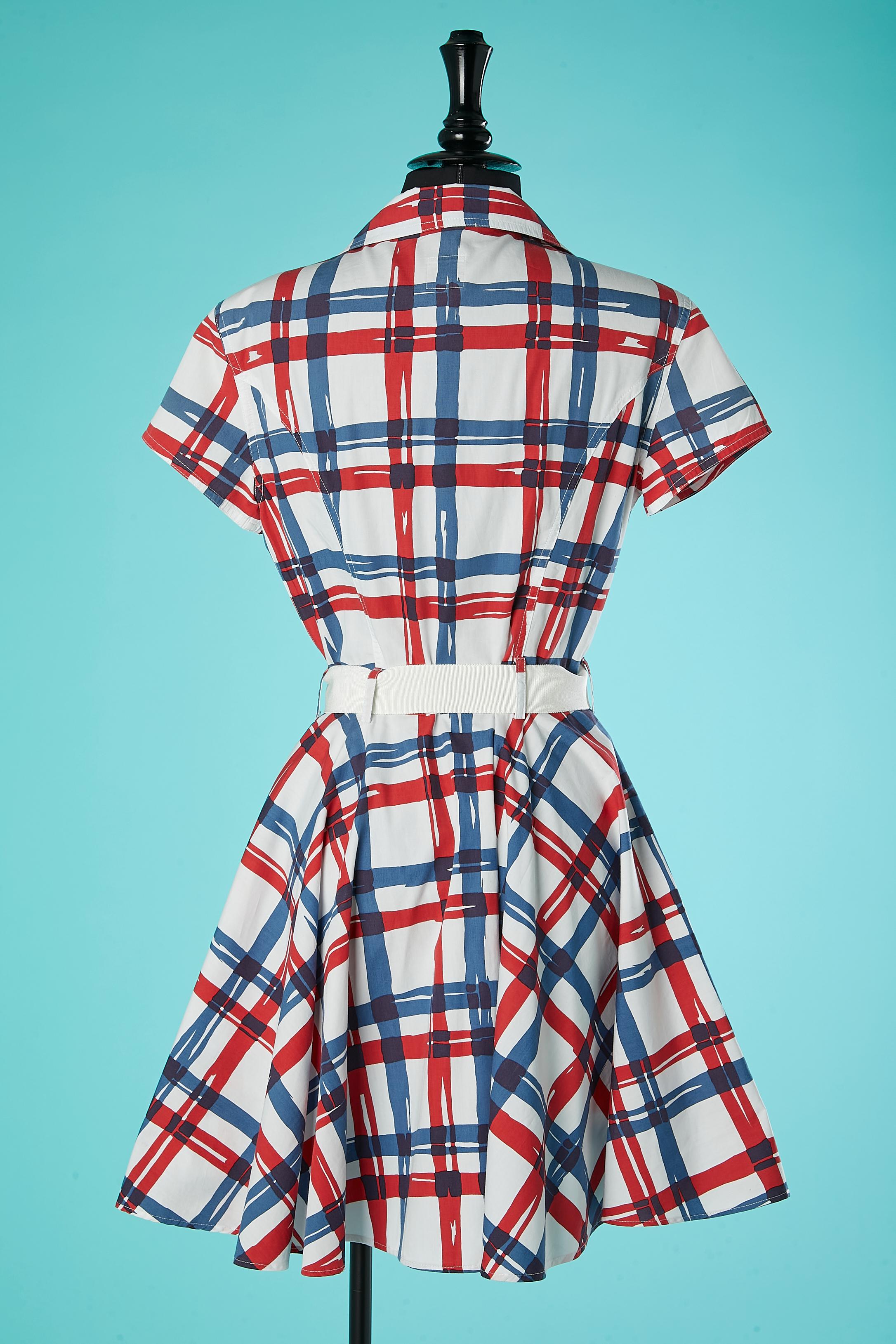 Cotton chemise dress with check pattern MOSCHINO JEANS For Sale 1