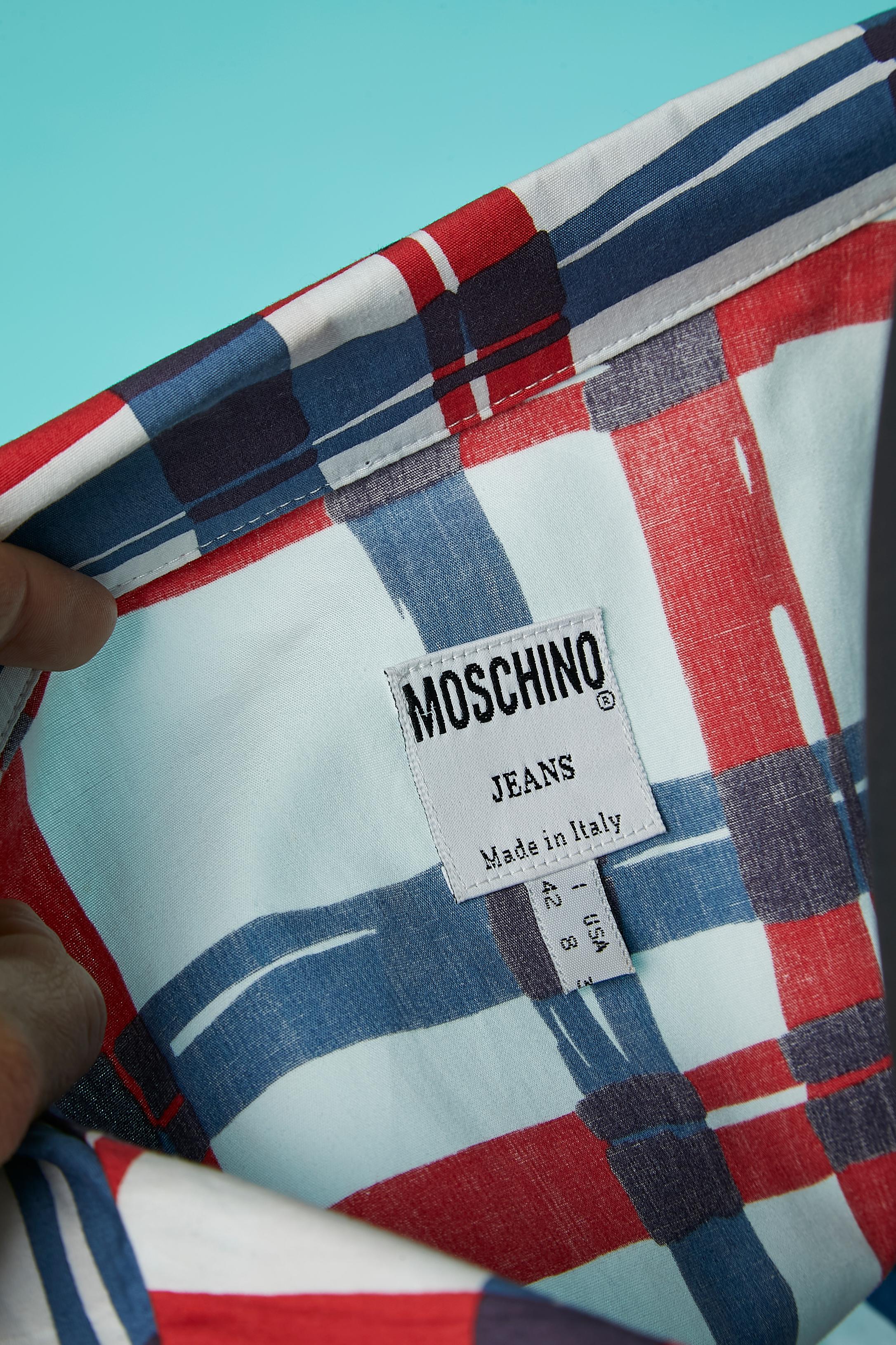 Cotton chemise dress with check pattern MOSCHINO JEANS For Sale 2