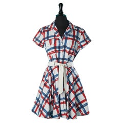 Chemise-Kleid aus Baumwolle mit kariertem Muster MOSCHINO JEANS