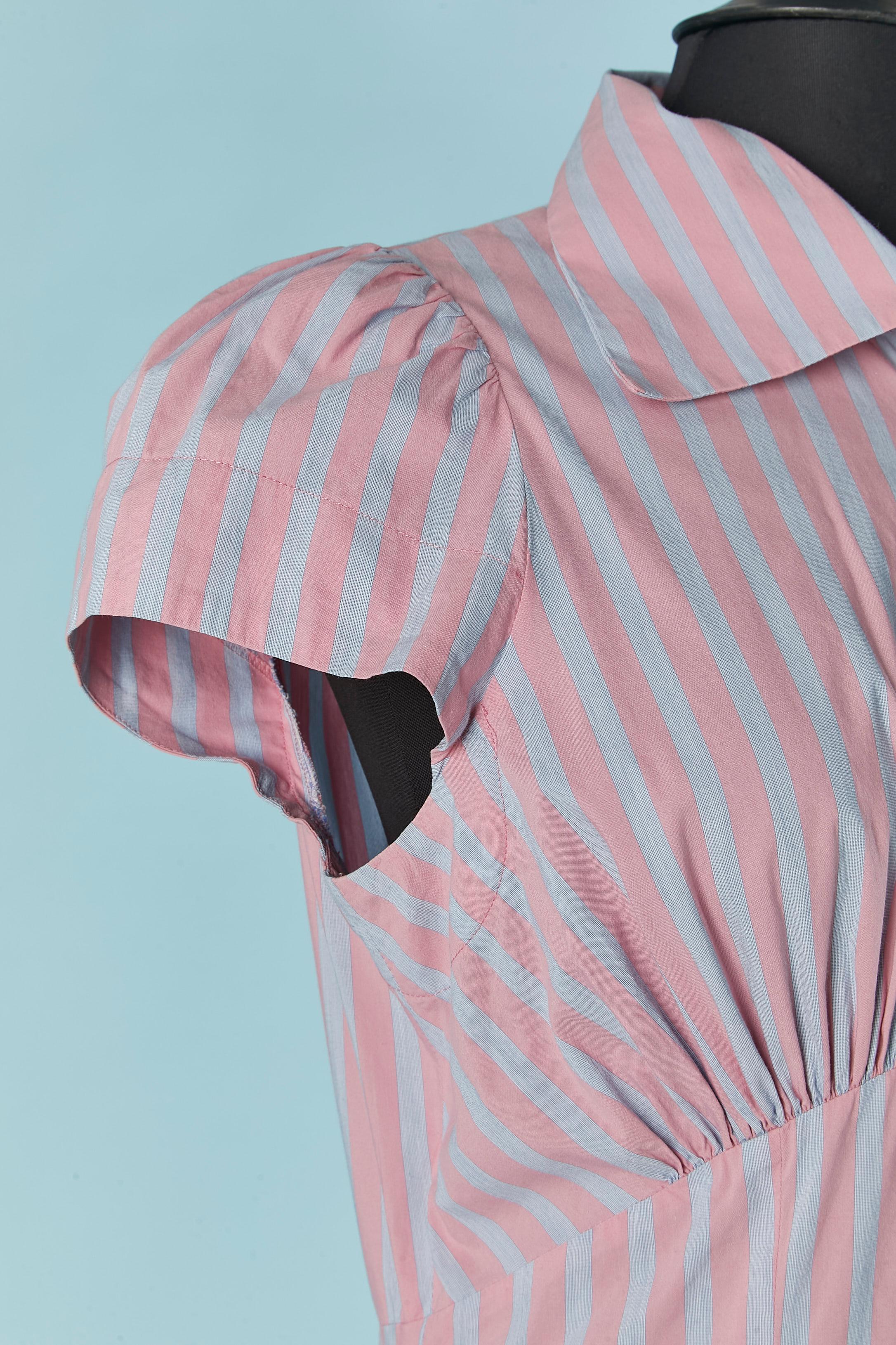 Gris Robe nuisette en coton à motifs de rayures ANGLOMANIA VIVIENNE WESTWOOD en vente