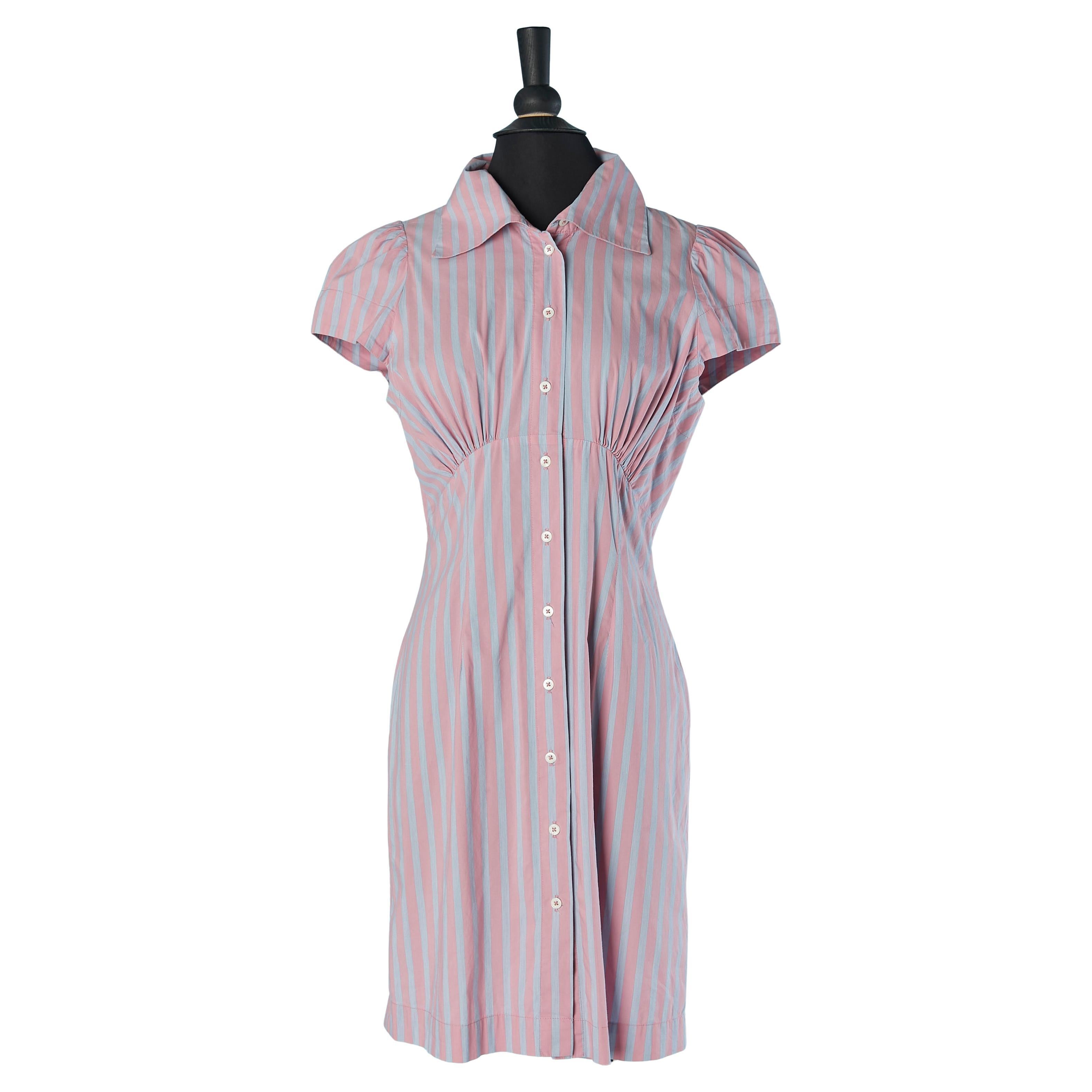 Cotton chemise dress with stripes pattern ANGLOMANIA by VIVIENNE WESTWOOD