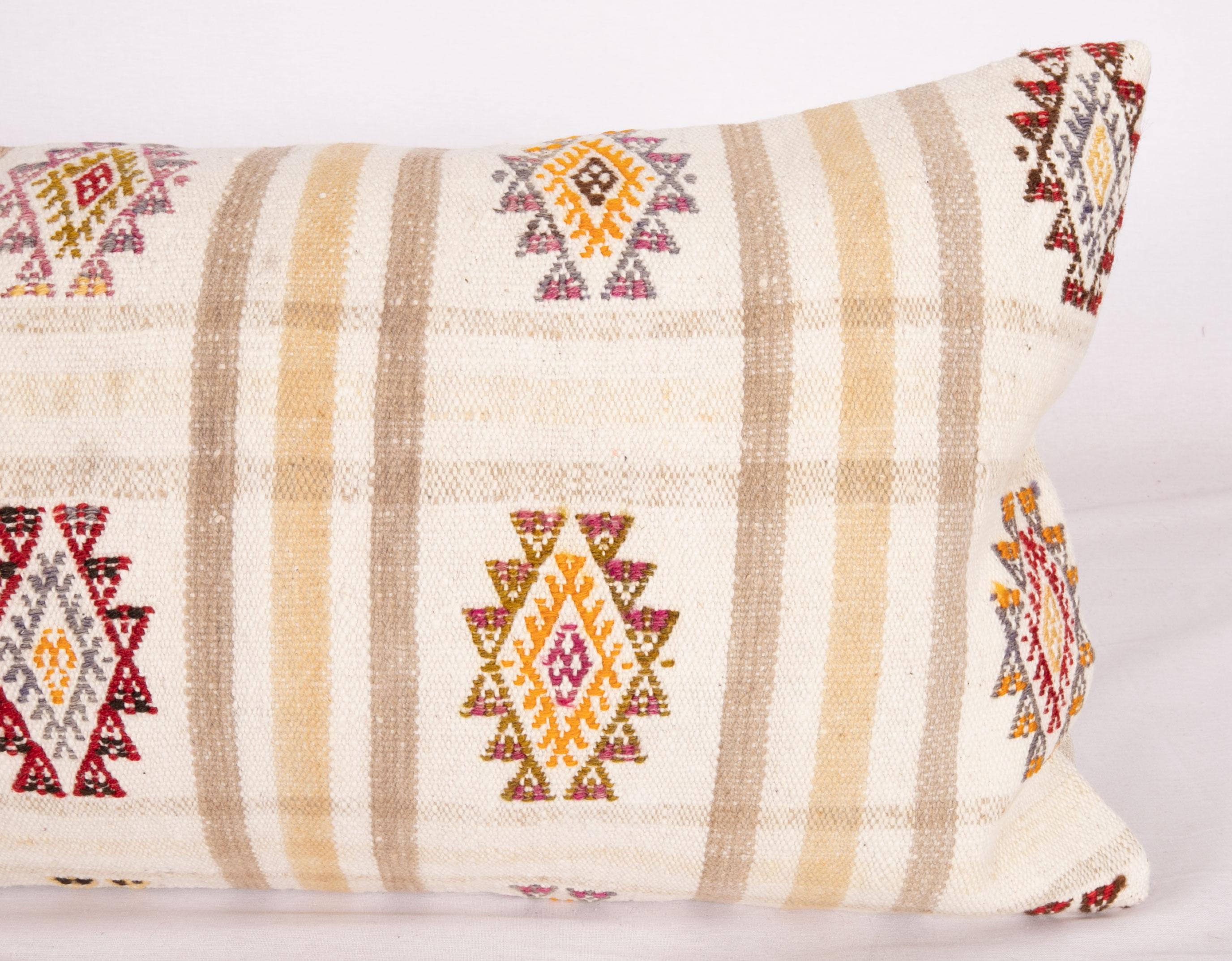 Turkish Cotton Cicim Pillow Case Made from an Anatolian Cicim Kilim, Mid-20th Century For Sale