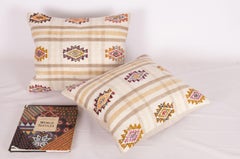 Cotton Cicim Pillow Cases Made from an Anatolian Cicim Kilim, Mid-20th Century