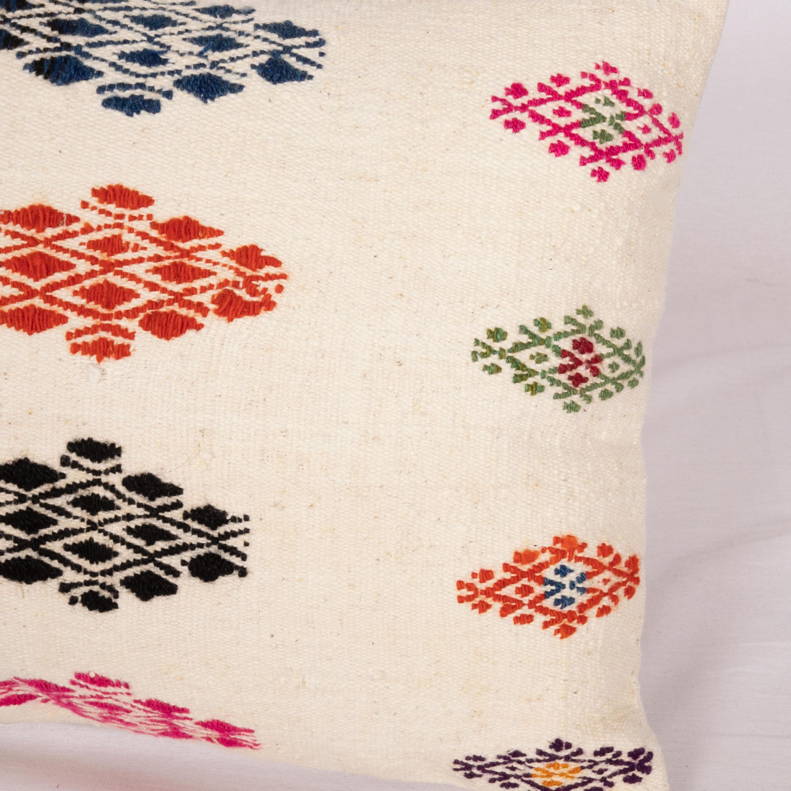 Turkish Cotton Cicim Pillowcase Made from an Anatolian Cicim Kilim, Mid-20th Century